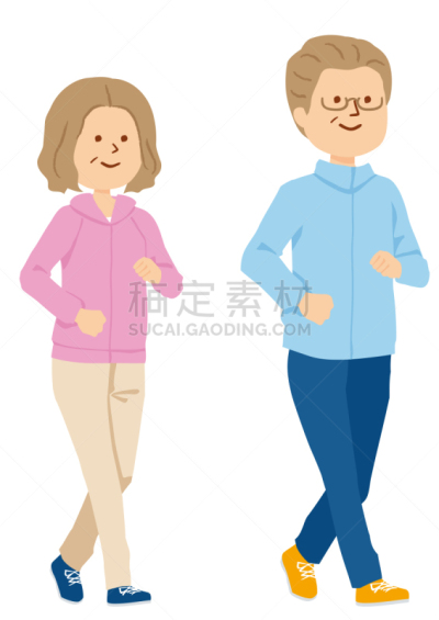 绘画插图,人,矢量,活力,老年男人,心血管运动,中老年男人,中老年女人,运动,婚姻