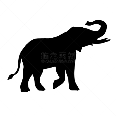 黑色,平坦的,非洲象,形状,可爱的,巨大的,力量,自然,图像,剪影
