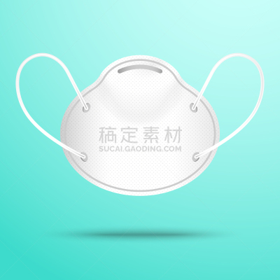 面罩,矢量,图像,绿色背景,阴影,分离着色,身体不适,保护,生病