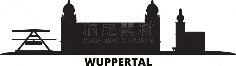 伍珀塔尔,城市天际线,分离着色,德国,亚琛,现代,屋顶,杜依斯堡,剪影