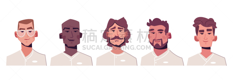 头像,矢量,人物插画,专业人员,肖像,头,商业厨房,主厨,布置,烹调