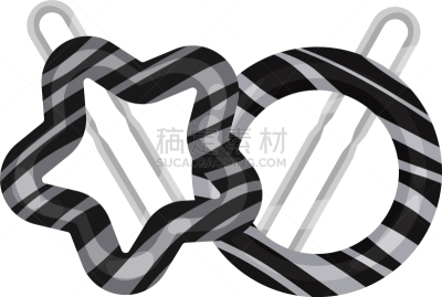 发夹,两个物体,黑白图片,发型,头发,美容师,美发师,理发师,女人,圆形
