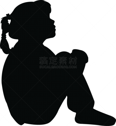 矢量,人体,女孩,白色,人,仅一个女孩,二郎腿,盘着腿坐,一个人,图像