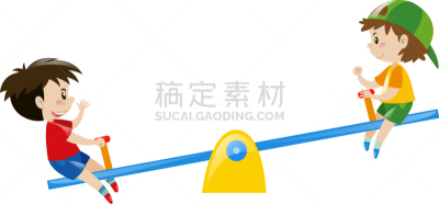 男孩,跷跷板,进行中,两个人,分离着色,白色,矢量,儿童,童年,学生