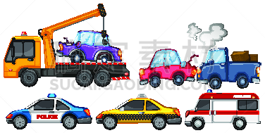 巡逻车,车轮,汽车,图像,出租车,损坏的,艺术,交通方式,拖运卡车