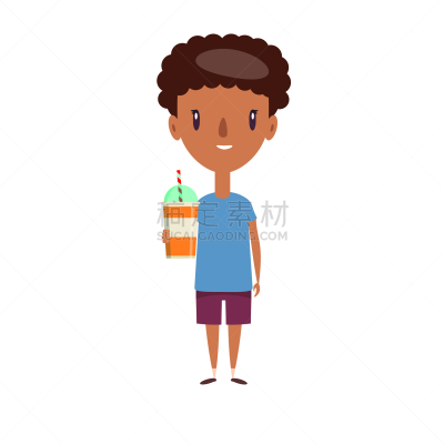 小学,儿童,未成年学生,学生,动画片,快乐,饮料,背景分离,一个人,果汁