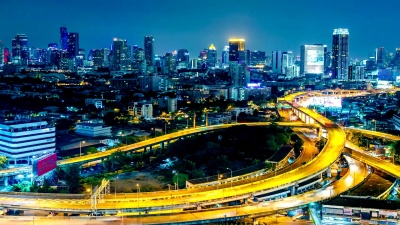 夜间城市道路公路