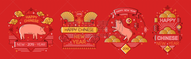 节日,十二生肖,华丽的,传统,贺卡,新年前夕,直的,布置