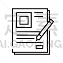 绘画插图,轮廓,符号,文档,概念,矢量,标志,线图标,直的,处决