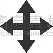 箭头符号,平坦的,四个物体,图标,商务,模板,指着,排列