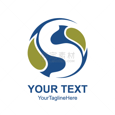 模板,品牌名称,圆形,英文字母S,青绿色,商务,阴阳符,几何形状,字母,设计