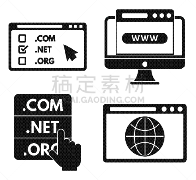 简单,计算机图标,互联网,com域名,计算机,背景分离,图标集,网页,网络服务器,技术