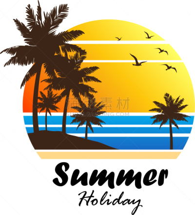 夏天,热,自然美,鸟类,品牌名称,证章,节日,天空,度假,剪影
