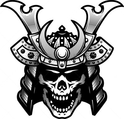 日本武士,城市武士,头骨,运动头盔,黑白图片,白色,亚洲,面罩,衬衫