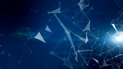 数字全球网络和数据连接与光。你可以把它用于技术、交流或社交媒体背景。