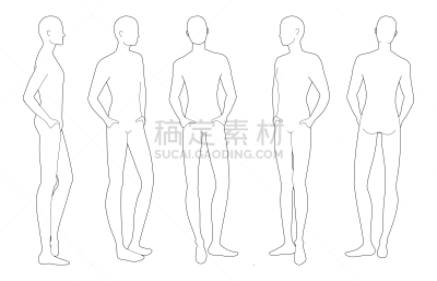 男人,时尚,模板,站,放松