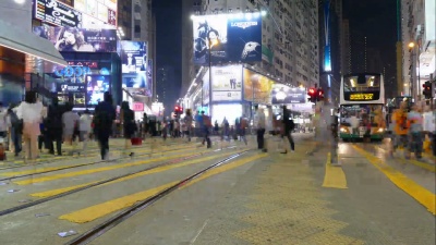 Timelapse 香港城市拥挤的人群