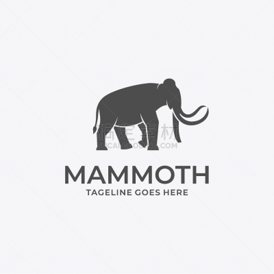 logo mammoth walking silhouette