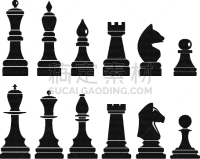 国际象棋,图标集,极简构图,白色,分离着色,商务,卒子,休闲