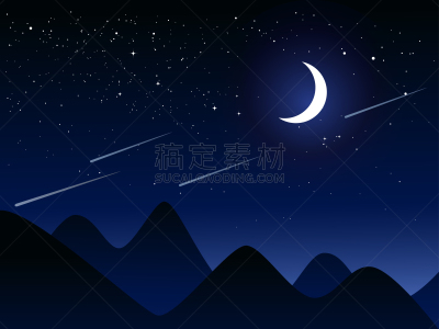 夜晚,流星雨,山脊,满利谷马场,图像,自然美,无人,流星,月光,背景
