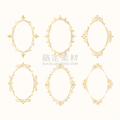 华丽的,请柬,边框,婚礼,圆形,精工制品,高雅,黄金,椭圆形,矢量