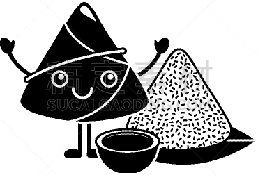 可爱,动画片,开胃酱,米饺子,传统,食品,端午节,粽子,庆祝