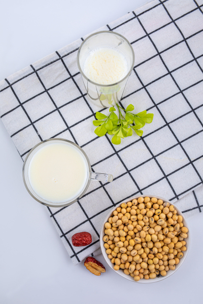 美食系列写实豆粉豆浆俯视图
