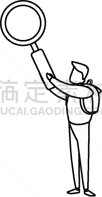 青年男人,放大镜,可爱的,摆拍,肖像,现代,面部表情,搜寻,研究
