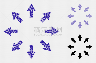 圆形,抽象拼贴画,图标,箭头符号,正方形,球体,几何形状,斑点,图像,生长