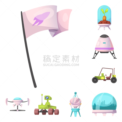 太空,图标,火星,太空交通工具,生物学,太空船,车轮,汽车,收集,设计