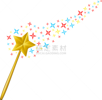 颜色,魔杖,星形,分离着色,红色,闪亮的,愉悦,黄金,幻想,想象