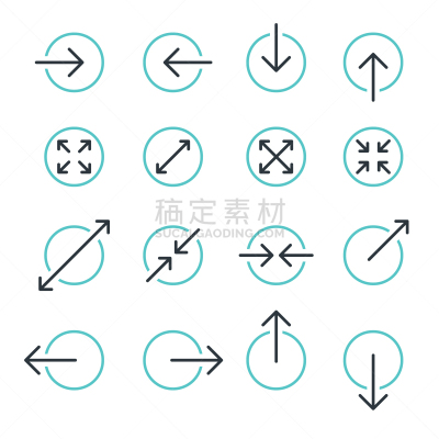 做手势,箭头符号,触摸屏,线条,计算机图标,形状,圆形,轮廓,收集,重复