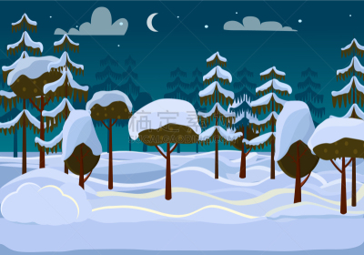 雪,夜晚,森林,反差,有包装的,暗色,云,木材,树,休闲