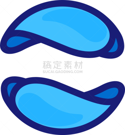 eco flat circle logo formed twisted blue drops