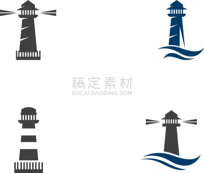 灯塔楼,图标,灯塔,海港,船,设备用品,品牌名称,海岸线,危险,剪影