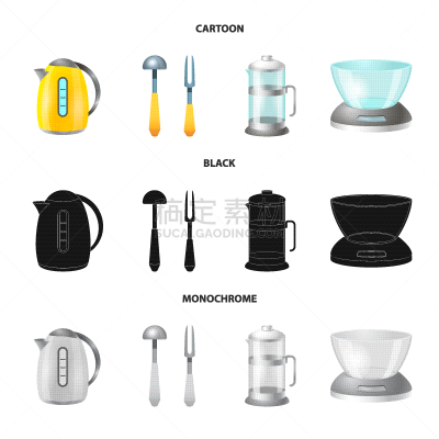 厨房,图标,食品,平衡,长柄勺,烹调用具,广口瓶,瓶子,设备用品,主厨