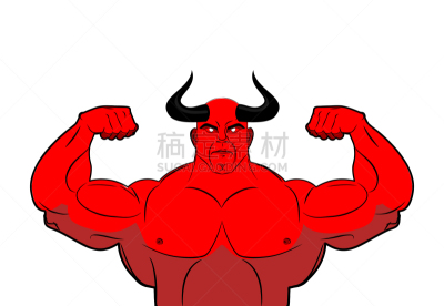 红色,能力,魔鬼,力量,恶魔,有角的,男人,幻想