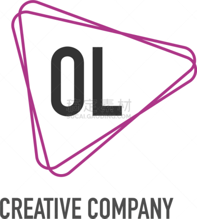initial letter ol triangle design logo concept