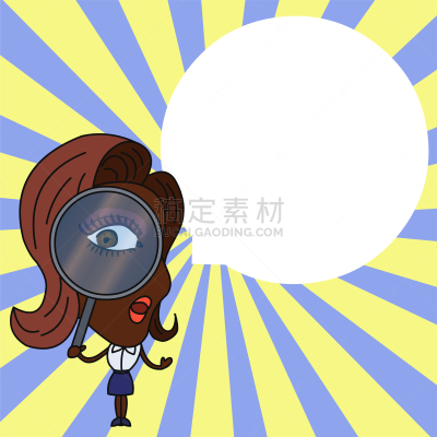 看,放大镜,女人,食槽,对话气泡框,焦点,模板,侦探,设备用品,搜寻