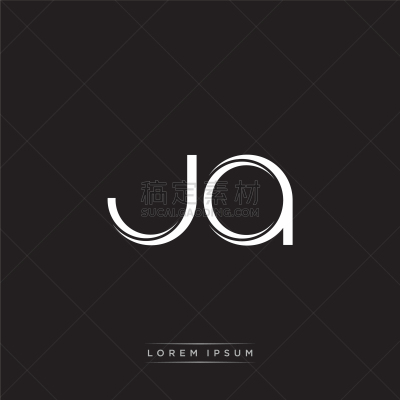ja initial letter split lowercase logo modern