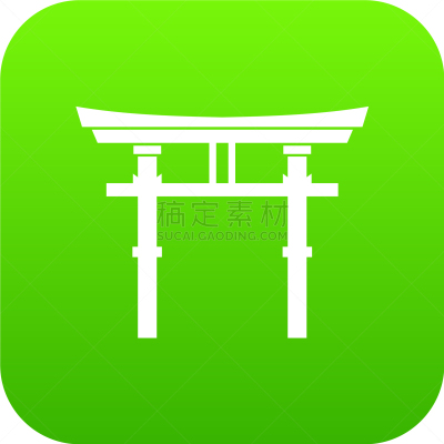 鸟居,绿色,图标,分离着色,亚洲,自然,传统,名声