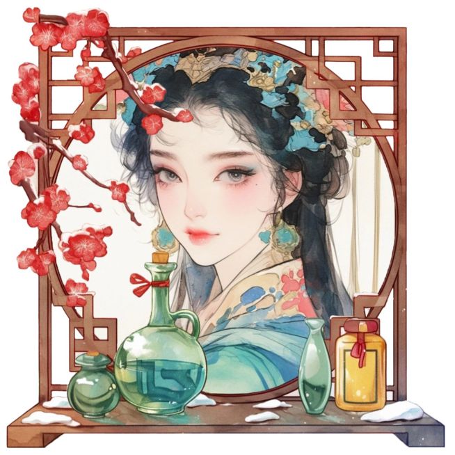 古风氛围游戏人物头像AI头像框预览效果