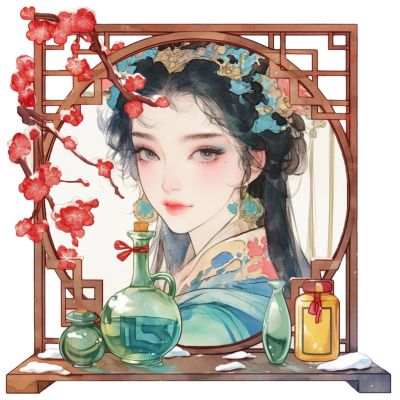 古风氛围游戏人物头像AI头像框