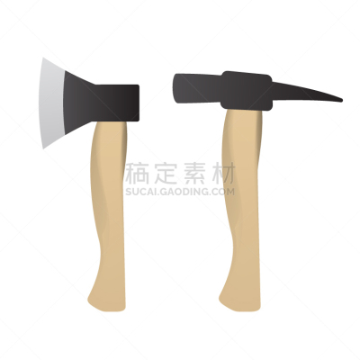 斧,建筑业,锤子,钢铁,设备用品,短柄斧,木制,改进,毁坏,写实