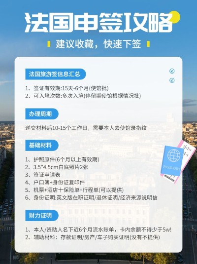 旅游出行巴黎奥运会法国签证攻略指南小红书配图