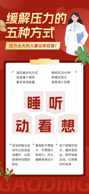 医疗保健知识科普全屏竖版海报预览效果