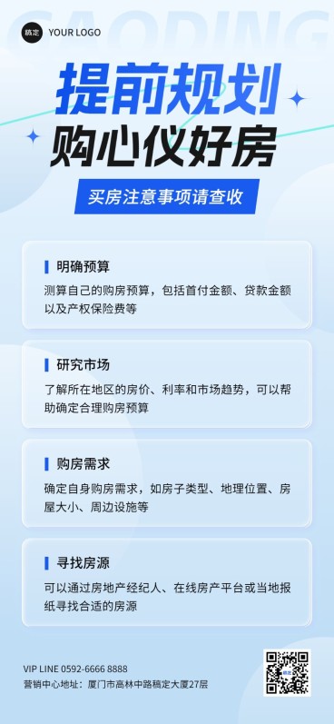 房地产销售中介买房知识科普全屏竖版海报预览效果