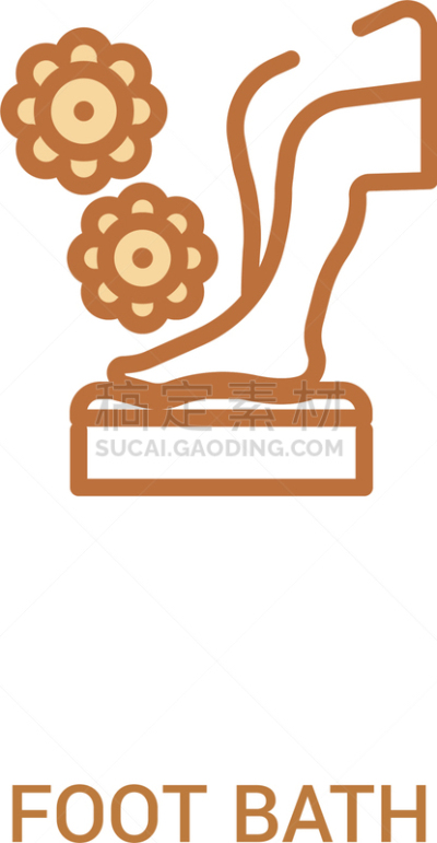 足浴,两个物体,线条,概念,极简构图,计算机图标,白色,轮廓,草本