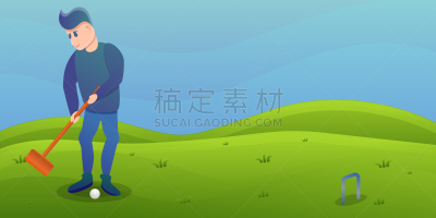 槌球戏,进行中,男人,概念,卡通,时尚,运动,休闲