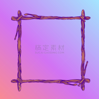 华丽的,枝,边框,正方形,自然,绳子,柳条,梦符咒,做,装饰